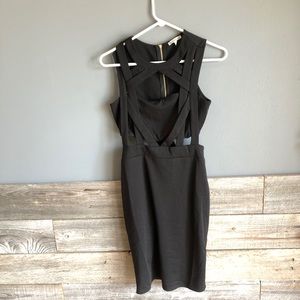 Strappy fitted black dress